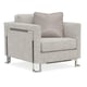 Moonlight Silver Fabric & Stainless-Steel Frame Accent Chair OPEN FRAMEWORK by Caracole 