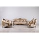 Luxury Golden Bronze Wood Trim GOLDEN KNIGHTS Sofa EUROPEAN FURNITURE Classic