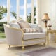 Luxury Metallic Gold Finish Loveseat Modern Homey Design HD-710