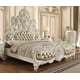 Antiqued White & Gold Brush Highlights King Bed Homey Design HD-1806