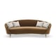 Warm Caramel-colored Velvet Duty Silver Finish Sofa MAIN EVENT by Caracole 