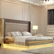 Glam Belle Silver & Gold CAL King Bedroom Set 6Pcs Contemporary Homey Design HD-925  