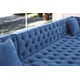 Blue Velvet Sectional Sofa with Acrylic legs Modern Cosmos Furniture Salma Blue