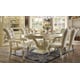 Homey Design HD-27 Ivory Formal Dining Table Set 7Pcs Carved Wood Traditional