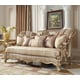 Champagne Chenille Sofa Carved Wood Traditional Homey Design HD-2663
