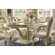 Homey Design HD-27 Ivory Finish Formal Dining Table Carved Wood Traditional