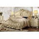 Luxury Cream King Bedroom 3Pcs Carved Wood Traditional Homey Design HD-5800