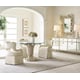 Champagne Mist Base & Tempered Glass Top 42" Dining Table FONTAINEBLEAU by Caracole 