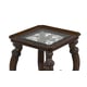 Benetti's Luna Luxury Golden Brown Finish Square End Table Wood Trim