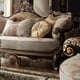 Black Enamel & Antique Gold Finish Traditional Sofa Set 4Pcs w/Coffee Table Homey Design HD-551 