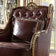 Mahogany & Metallic Gold Finish Armchair Traditional Homey Design HD-89
