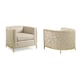 Beige Finish Accent Chairs Set 2Pcs Modern ICE BREAKER by Caracole 