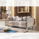 Satin Beige Fabric Sofa Set 2Pcs Traditional Homey Design HD-20301 