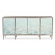 Sea-Inspired Blue Velvet CAL King Platform Bedroom Set 5PcsDO NOT DISTURB / GIVE IT A REED by Caracole 