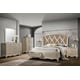Champagne Finish Wood King Bedroom Set 5Pcs Transitional Cosmos Furniture Faisal