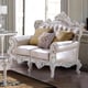 Luxury Pearl Cream Sofa Set 3Pcs Carved Wood Traditional Homey Design HD-13009 