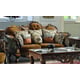 Homey Design HD-260 Traditional Mocha Golden Beige Upholstered Sofa Set 3Pcs