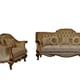 Luxury Gold & Bronze CARLOTTA Sofa Set 2Pcs EUROPEAN FURNITURE Traditional Classic