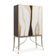 Chocolate Truffle & Brushed Gold Tall Cabinet UPTOWN by Caracole 