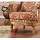Gold Finish & Silk Brown Fabric Armchair Traditional Homey Design HD-106
