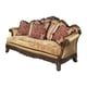 Luxury Gold Chenille Dark Brown Wood Sofa HD-90015 Classic Traditional