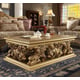Metallic Bright Gold & Tan Sofa Set 4Pcs w/ Coffee Table Traditional Homey Design HD-105