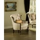 Benetti's Lilliana Luxury Floral Silk Chenille Dark Brown Tufted Accent Chair