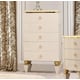 Glossy Ivory 5 Drawers Chest w/Led Lights Homey Design HD-9935