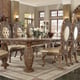 Antique Gold & Perfect Brown Dining Room Set 7Pcs Traditional Homey Design HD-8018