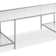 Glass Top & Polished Metal Frame RECTANGLE COCKTAIL TABLE Set 2Pcs by Caracole 