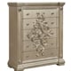 Metallic beige finished Queen Bedroom Set 6Pcs Transitional Cosmos Furniture Alicia