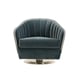 Light Gray & Cobalt Fabric CONCENTRIC SWIVEL CHAIR by Caracole 