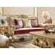 Metallic Bright Gold Loveseat Traditional Carved Wood Homey Design HD-31