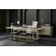 Gray Sandstone Top & Whisper of Gold Metal Base Dining Table WISH YOU WERE HERE  by Caracole 