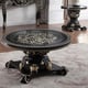 Ebony Black with Antique Gold Coffee Table Set 3Pcs Traditional Homey Design HD-328B