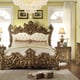 Royal Antique Gold CAL King Bedroom Set 5Pcs Carved Wood Homey Design HD-8008