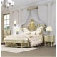 Classic Antique Gold & Belle Silver Solid Wood King Bed Set 3Pcs Homey Design HD-958