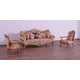 Luxury Sand & Gold Wood Trim AUGUSTUS Chair Set 2 Pcs EUROPEAN FURNITURE Traditional