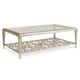 Glass Top & Metal Graphic Pattern Rectangular Coffee Table SOCIALITE by Caracole 