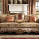 Homey Design HD-1601 Lavish Old World Gold Mixed Fabric Living Room Sofa and Loveseat Set 2Pcs