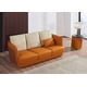 Italian Leather Sand Orange Brown Sofa Set 3Pcs GLAMOUR EUROPEAN FURNITURE Modern