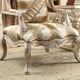 Belle Silver Chenille Armchair Carved Wood Traditional Homey Design HD-820