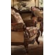 Dark Oak & Floral Chenille Armchair Traditional Homey Design HD-39