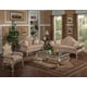 Luxury Chenille Silver Carved Wood Living Room Set 4Pcs HD-90021 Traditional