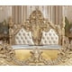 Antique Gold & Leather Cal King Bedroom Set 2Pcs Traditional Homey Design HD-1801 