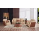 Italian Leather Sand Tan Brown Sofa Set 3Pcs GLAMOUR EUROPEAN FURNITURE Modern