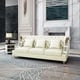 Glam Off-White Italian Leather MAYFAIR Sofa EUROPEAN FURNITURE Contemporary 
