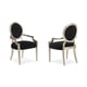 Soft Silver Leaf Finish Upholstered Dining Armchair Set 2Pcs CHIT-CHAT by Caracole 