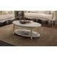 Luxury Ivory Finish Coffee Table Set 2Pcs Wood Trim BELLA Benetti's Classic 