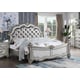 Silver Finish Wood Queen Panel Bed Transitional Cosmos Furniture Melrose